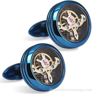 China Factory Direct Lower Price Tourbillon Movement Cufflinks For Men Shirt
